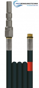 Rohrreinigungsleitung "Flexy" mit einer Drahteinlage und glatter Oberfläche / Nennweite 6 / 300 Bar / 100 °C / Stecknippel : AG "mit O-Ring" - KW : 1/4"